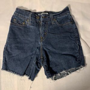 Levis dark denim high waisted shorts